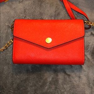Michael Kors Orange Wallet On A Chain